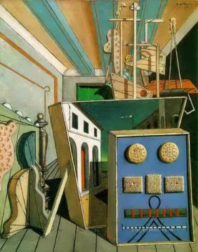 interior metafísico con galletas 1916 Giorgio de Chirico Surrealismo metafísico Pinturas al óleo